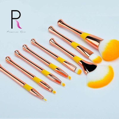 Princess Rose Fashion Gradient New 8PCS High Quality Soft Synthetic Hair Beauty Makeup Brush Set maquillaje